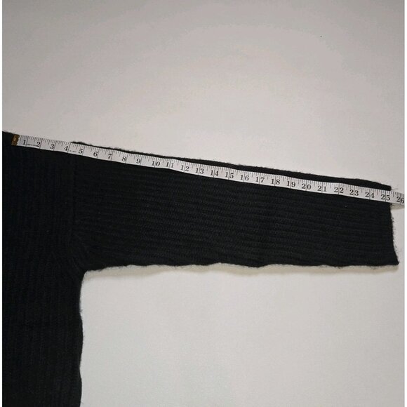 Thakoon Cropped Ribbed Turtleneck Sweater Black Womens Large Thick KN17 NWT New - Picture 6 of 10